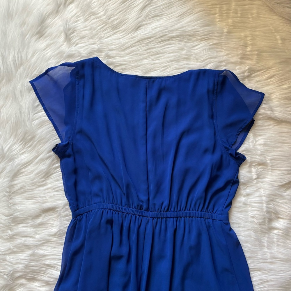 💙💙Express Royal Blue V-Neck Dress with Flutter Sleeves - Picture 9 of 10